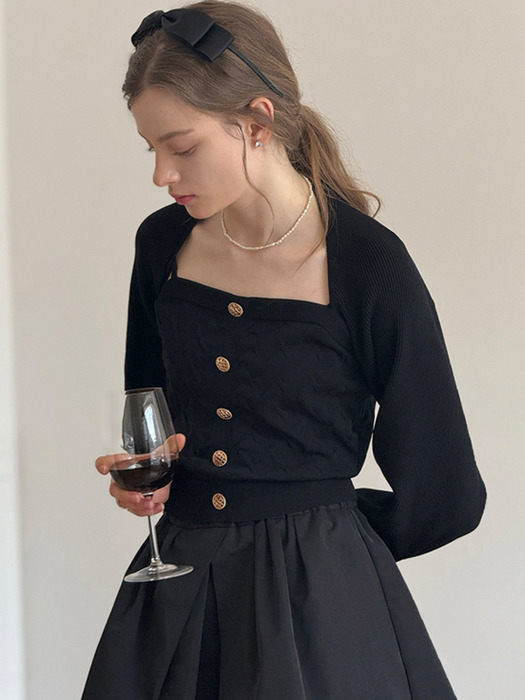 [24SS] Matilda Black knit Bolero set