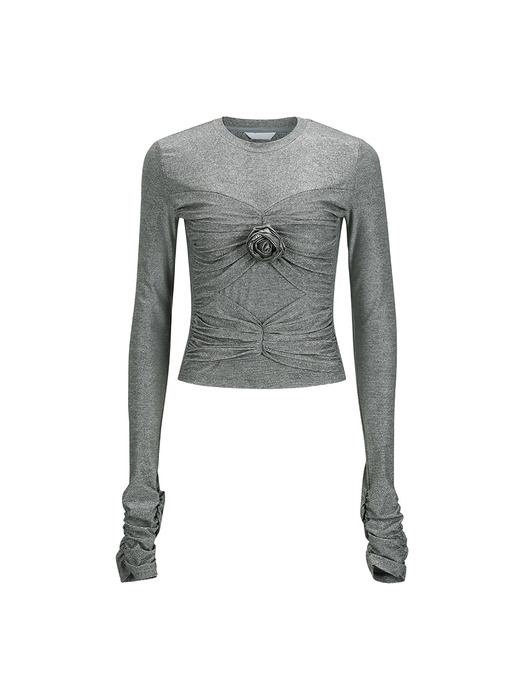 FRONT RUCHED TOP_GREY