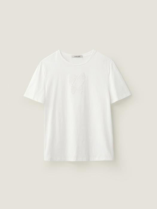 Ribbon patch t shirt - Off white
