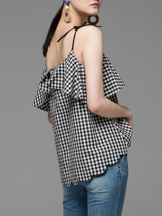 SCALLOP TOP _ GINGHAM CHECK
