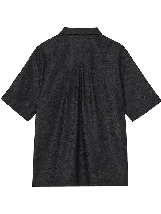 SS22 bluesf crochet mesh shirt black
