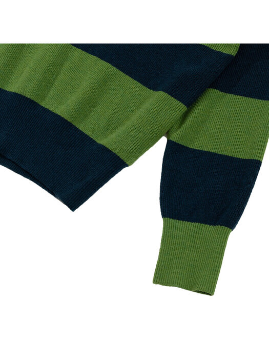  Stripe Collar knit Green (Men)