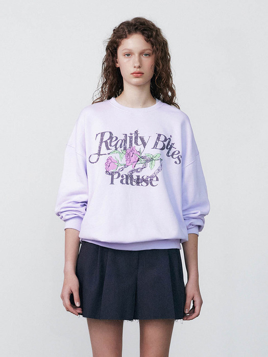 Rose-Chain Graphic Sweatshirt in Lavender VW3AE105-50