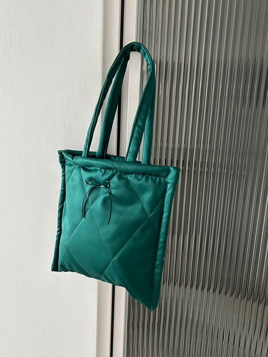 nolee ribbon padding mini bag_deep green