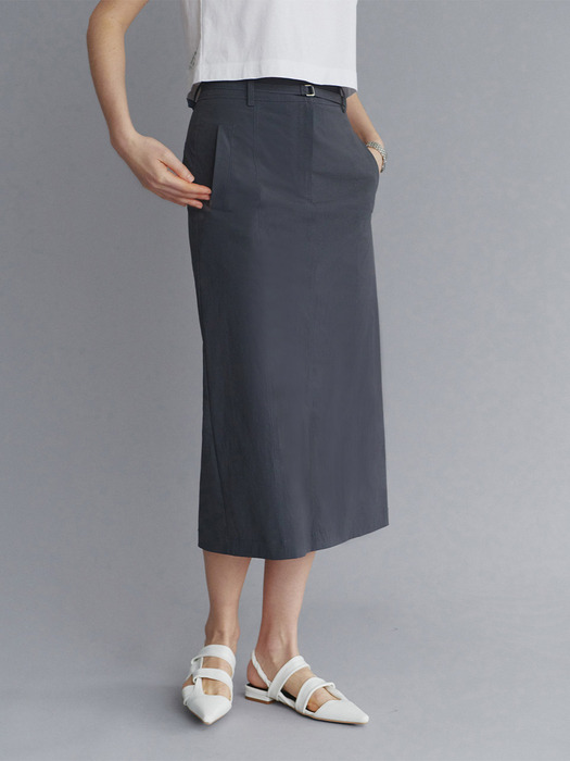 Top-Stitched Color Long Skirt SW4MS760-13