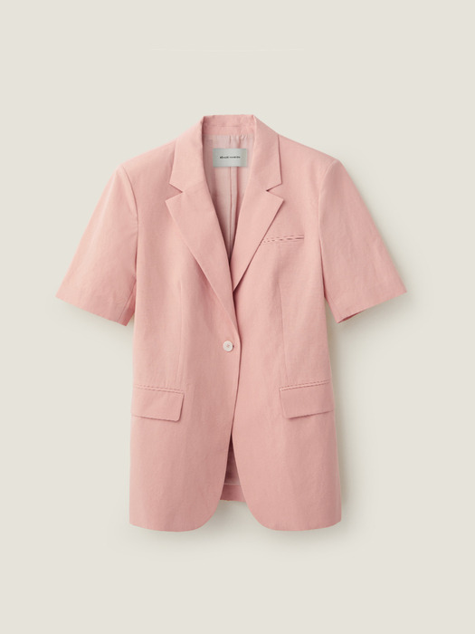 Half sleeve single jacket - Coral pink