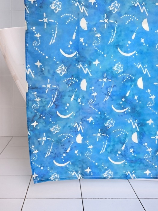 [Shower curtain] Moon Night - Galaxy Blue