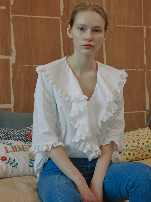 Juliet Lace Blouse (Short Sleeves)_White