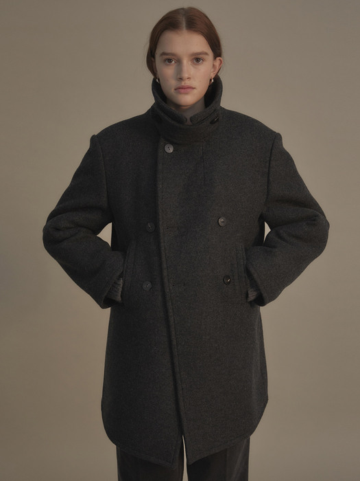 Broad collar pea coat (Dover gray)