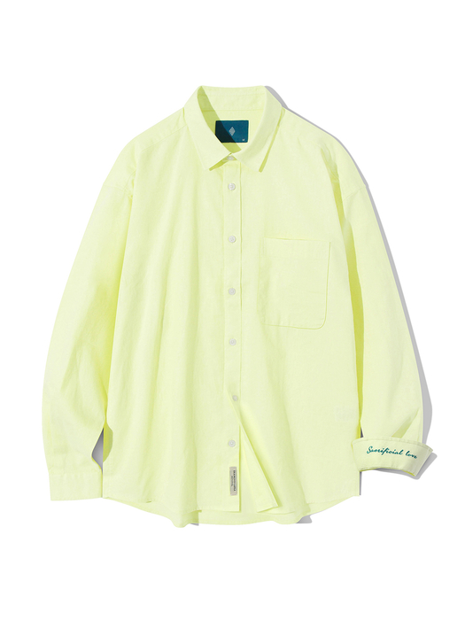 [린넨]뉴 컬러 스탠다드 스티치 셔츠 S90 라이트 레몬