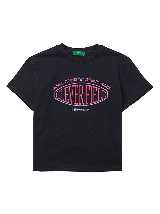 Signature Emblem Cropped T-Shirt (Black)