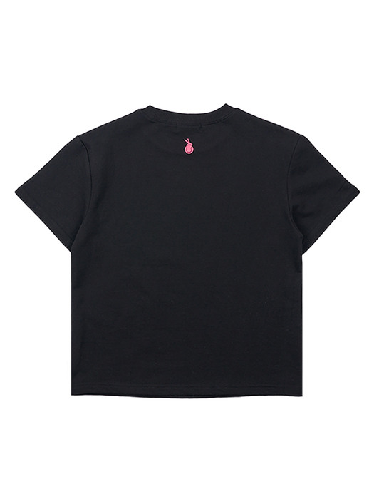 Signature Emblem Cropped T-Shirt (Black)