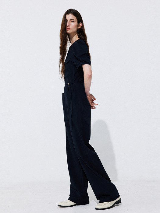 Puff Belted Jumpsuit_Navy
