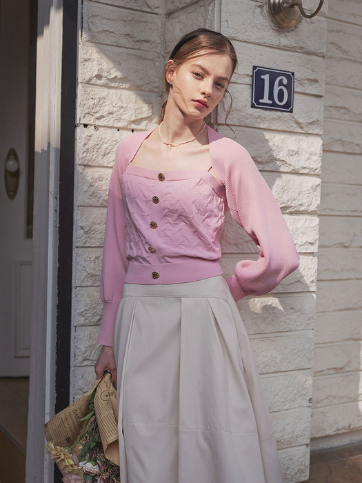 [24SS] Matilda Pink knit Bolero set
