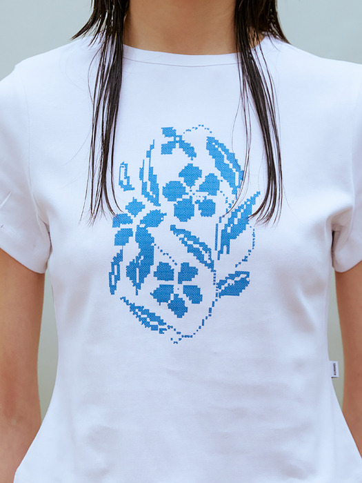 Flower Crop T-shirt (BLUE)