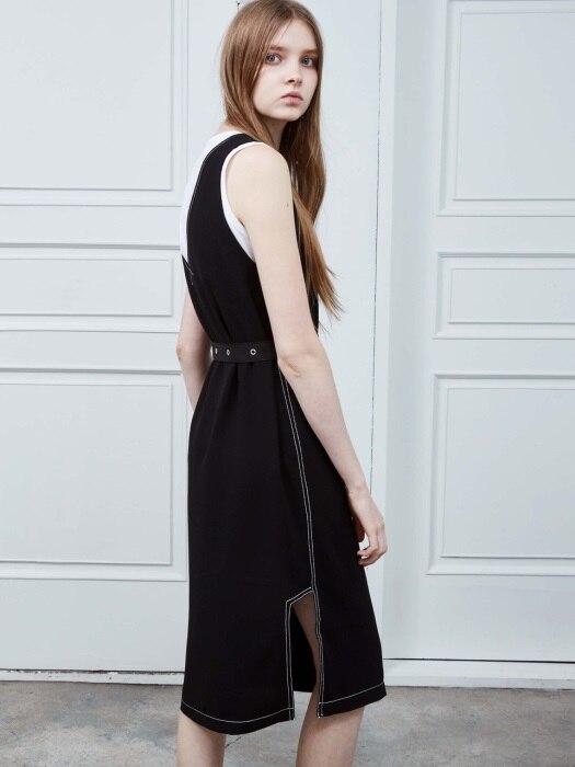 17 SUMMER_Black Sitiches Point Casual Dress