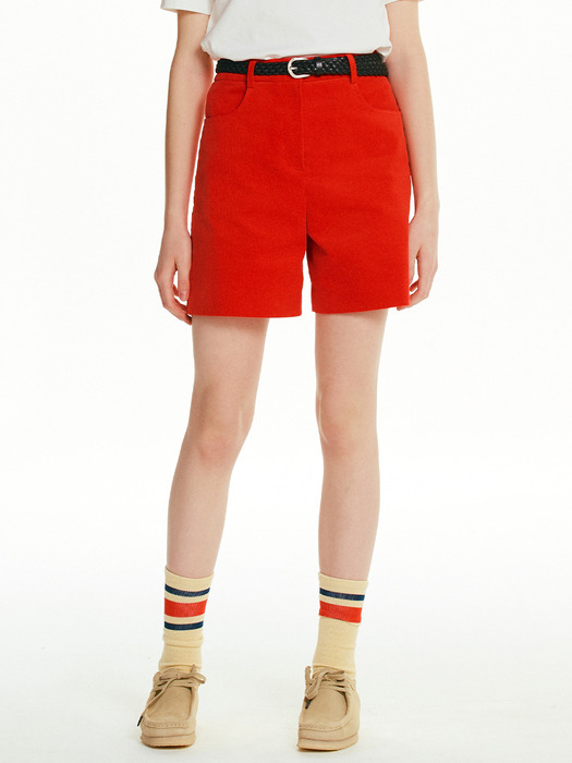 PUTNEY High-rise corduroy shorts (Red/Light blue/Chocolate/Navy)