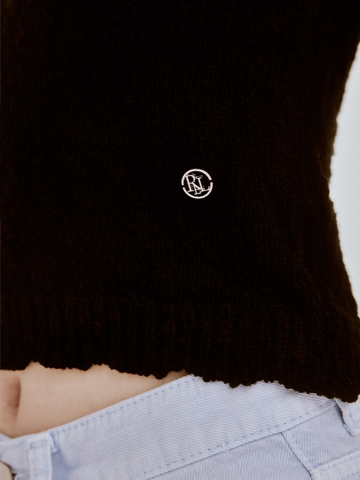 Clotty knit sleeveless (black)