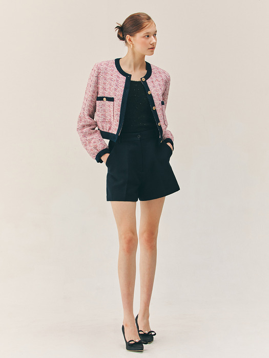 NATALIE Tweed bomber jacket (Lavender pink)