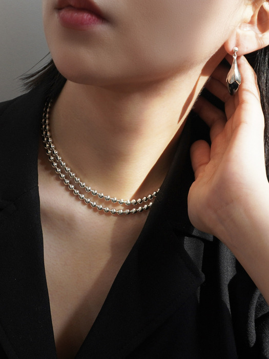 [Silver925] 5mm Silver ball chain choker necklace