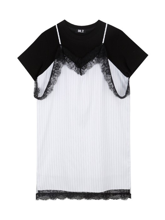 Lace Detailed One-Piece_White/Black