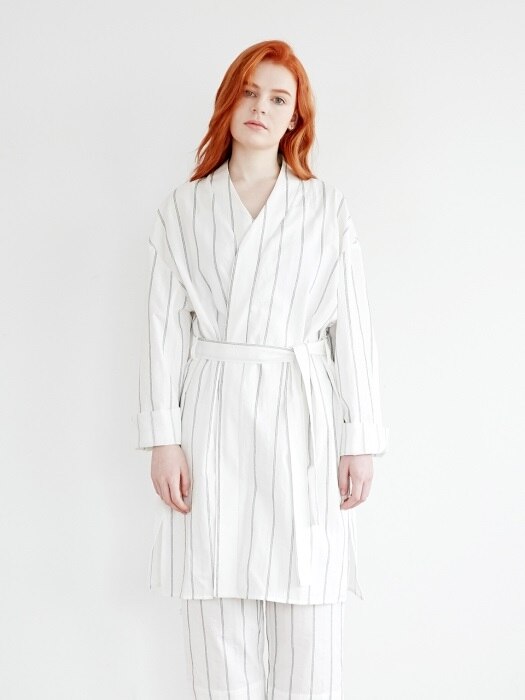 cotton stripe robe set 코튼 스트라이프 로브 세트