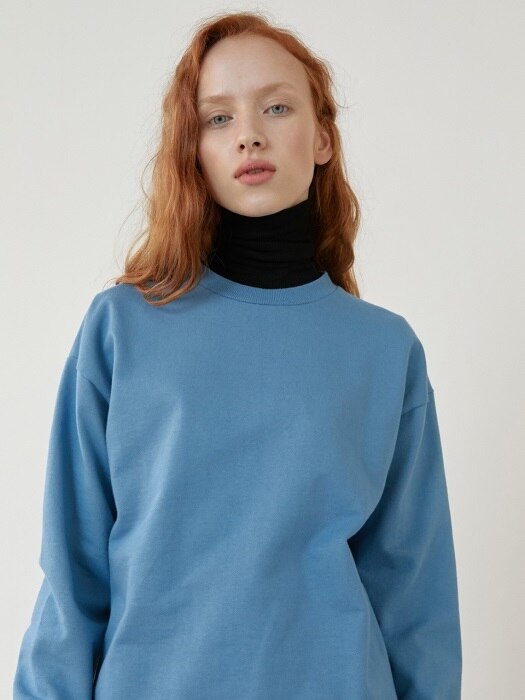 Blue Basic Sweatshirts
