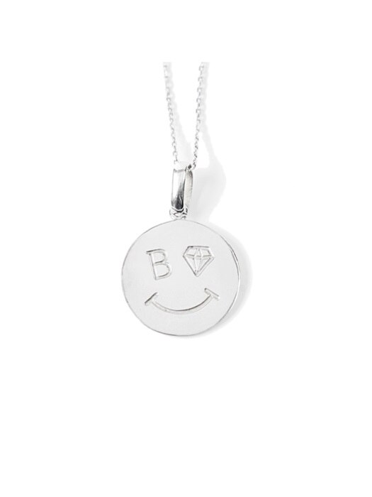 Smile coin long silver Necklace 코인 롱 목걸이