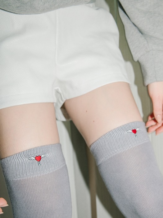 1 1 heart logo over knee socks - 3color