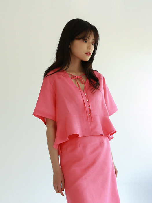 V-Neck Blouse, pink