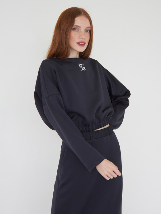  Daily comfort boat neck top (Navy)