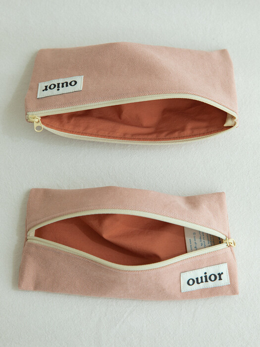 ouior flat pencil case - peach jam (topside zipper)