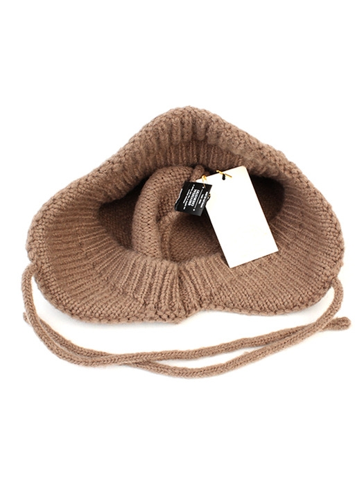 Wool Brown Knit Earflap Cap 귀달이모자