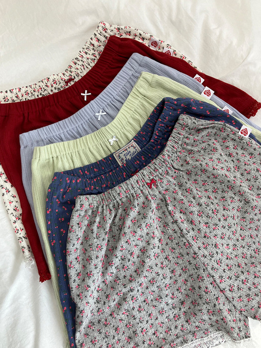 Lace Homely Floral Shorts_gray