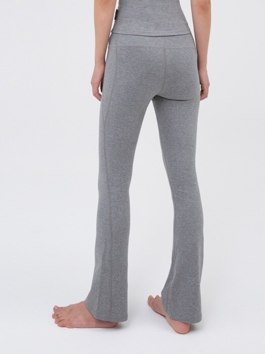 Flare Leg Trouser-Melange Grey