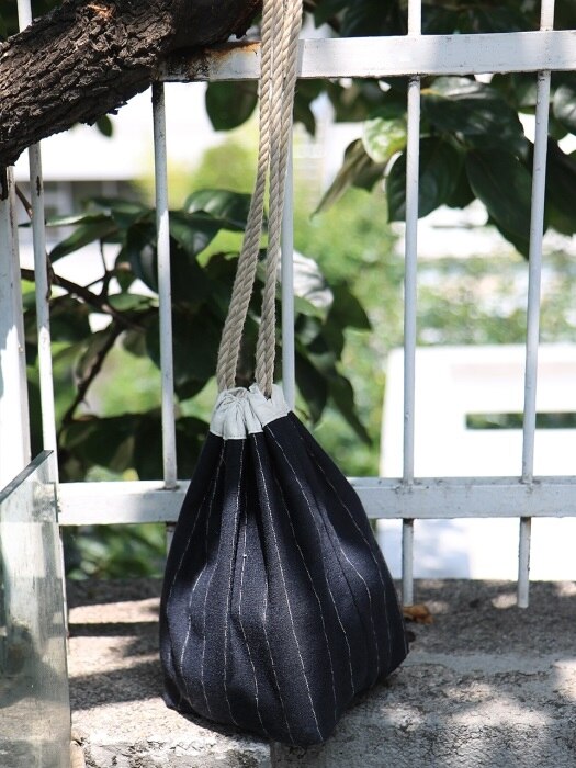 Linen pouch bag _navy