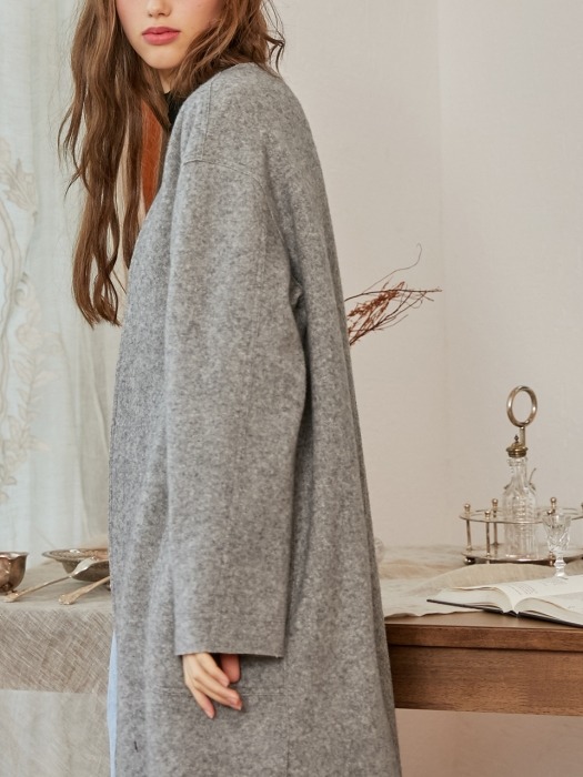 V-nect Wool Coat_Gray