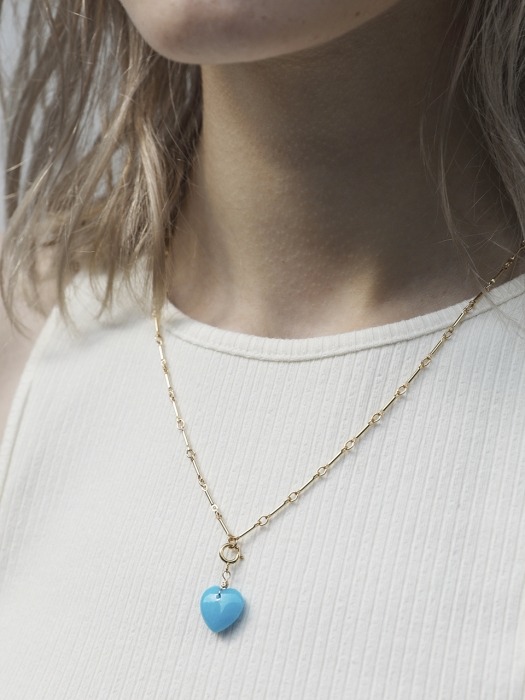 GOLDFILLED BLUE HEART NECKLACE