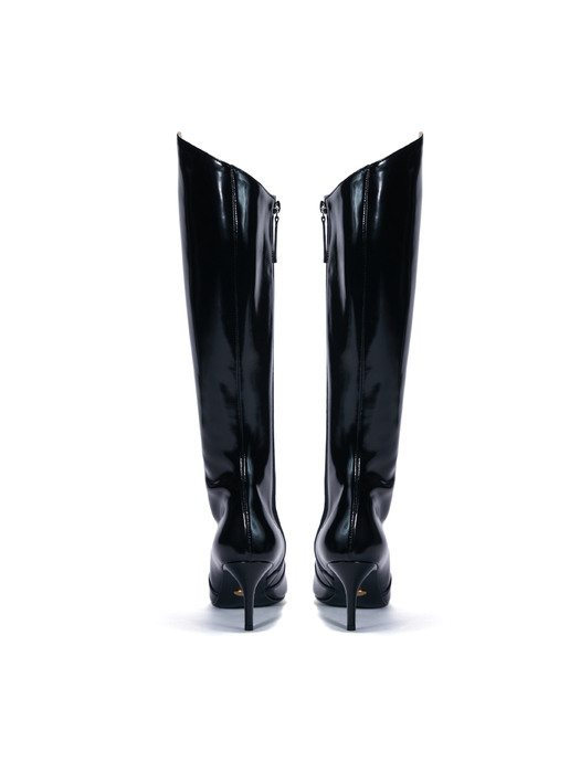 The Glossy Long Boots_Black
