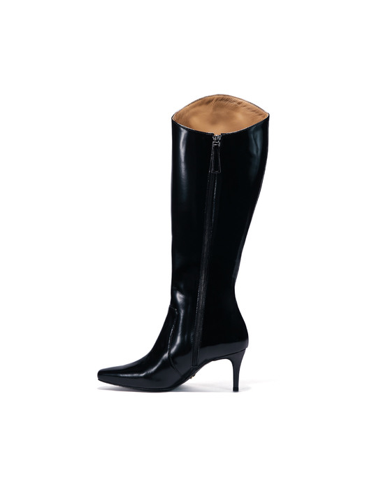 The Glossy Long Boots_Black