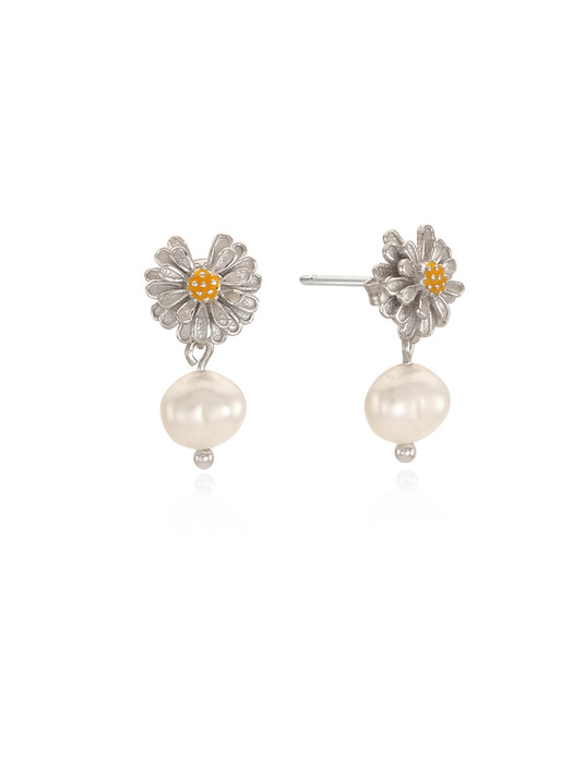 [silver925]Dandelion pearl earring