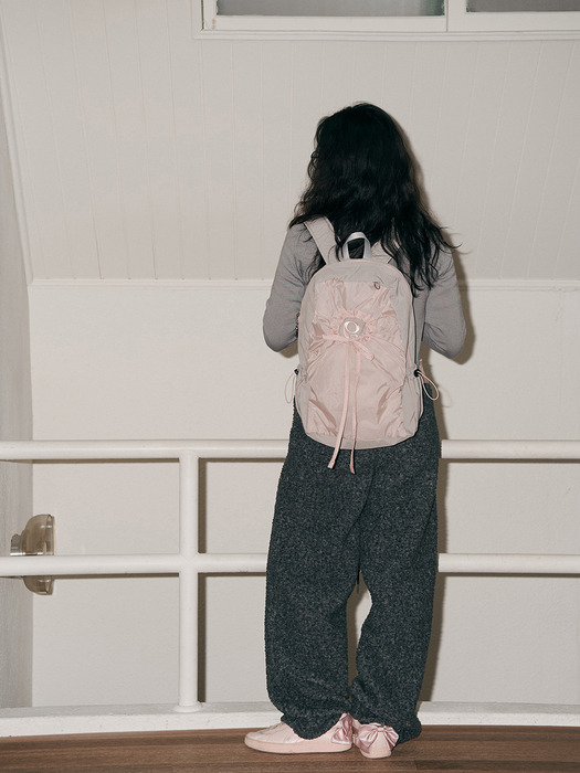 hole string PO backpack (pink gray)