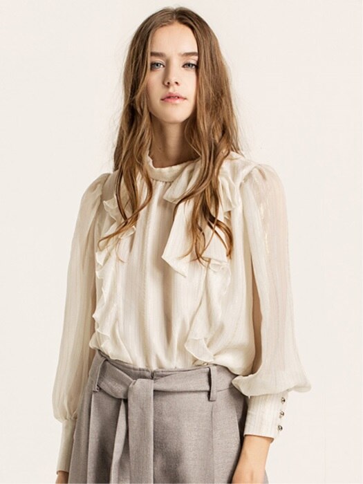 Ruffled silk blouse