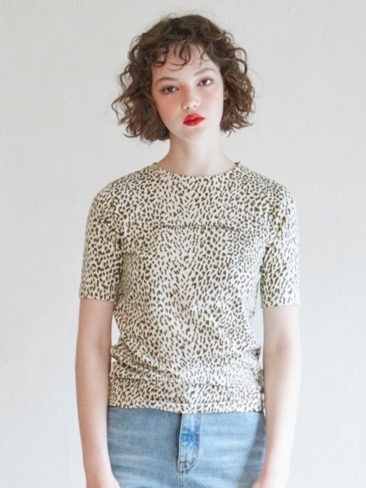 LEOPARD TEE (KHAKI)