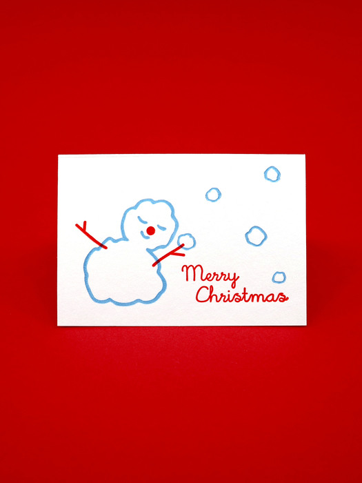 포근한 눈사람 크리스마스 레터프레스 미니카드