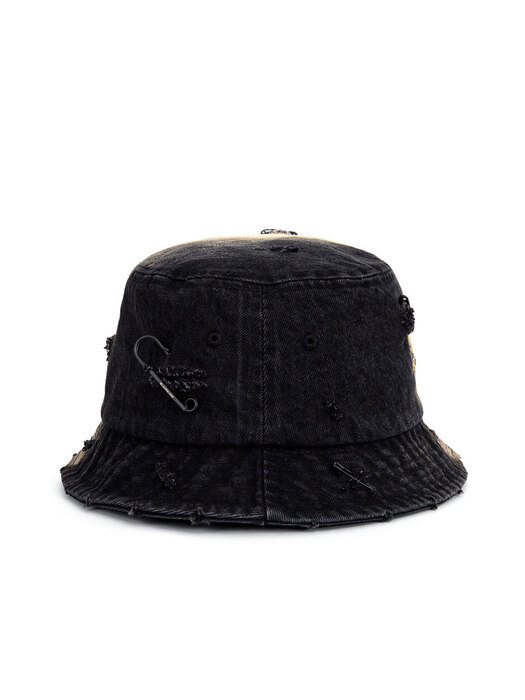 BBD Division Smile Logo Denim Bucket Hat (Black)