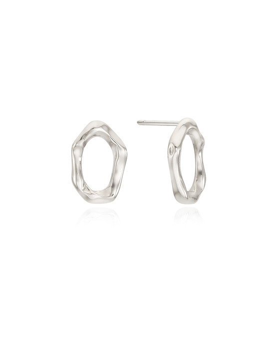 [silver925]rough frame earring