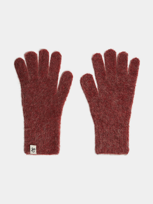 Mohair Touch Gloves_Red