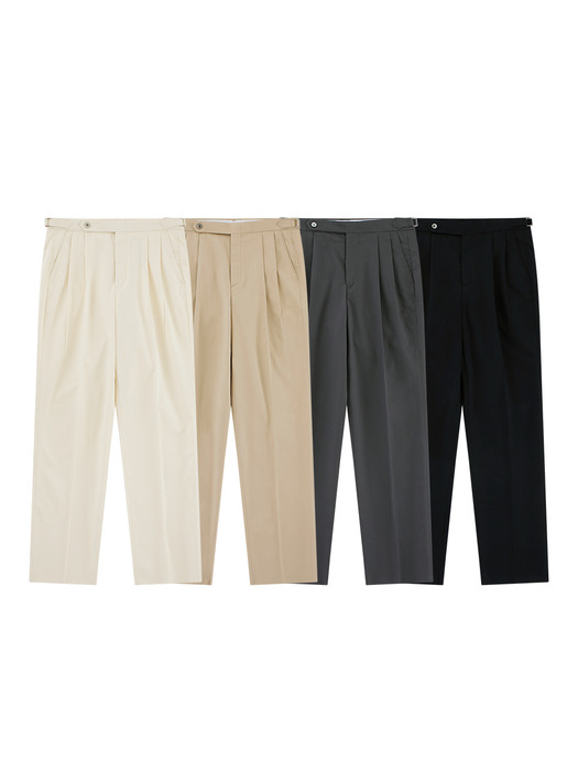 Supima cotton adjust 2Pleats relaxed Chino (Charcoal)