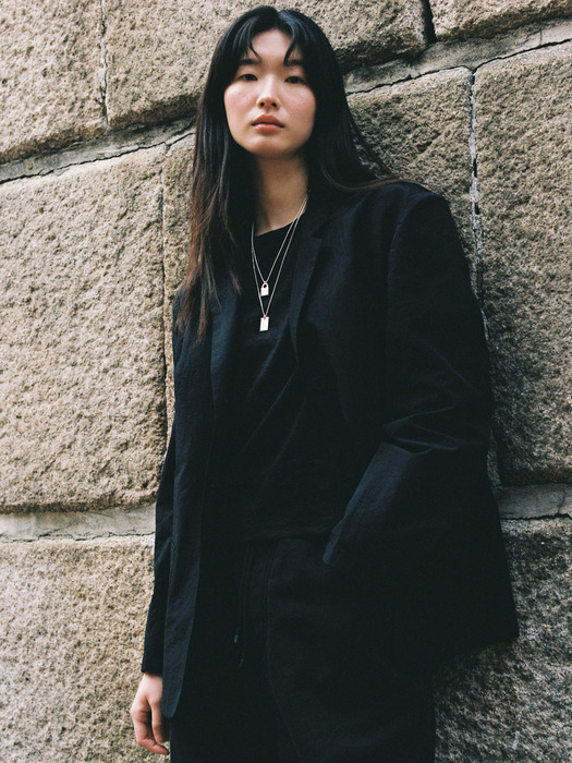 [강연재 pick] light linen jacket_black